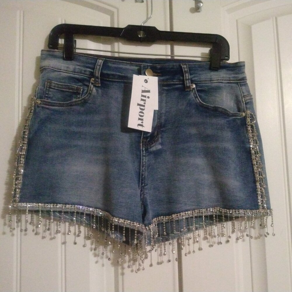Brand New Women's rhinestone denim shorts